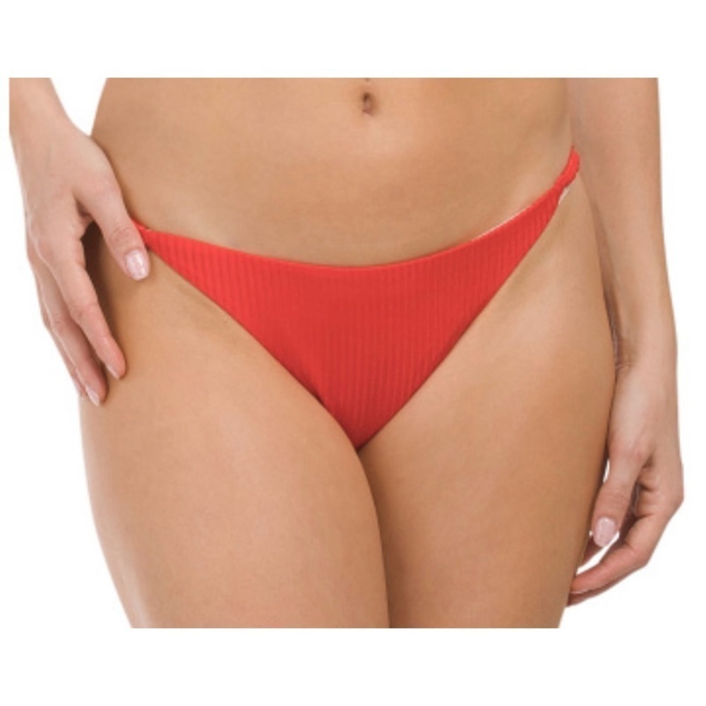 NEW PQ SWIM Athena Full Bikini Bottoms in Red Orange